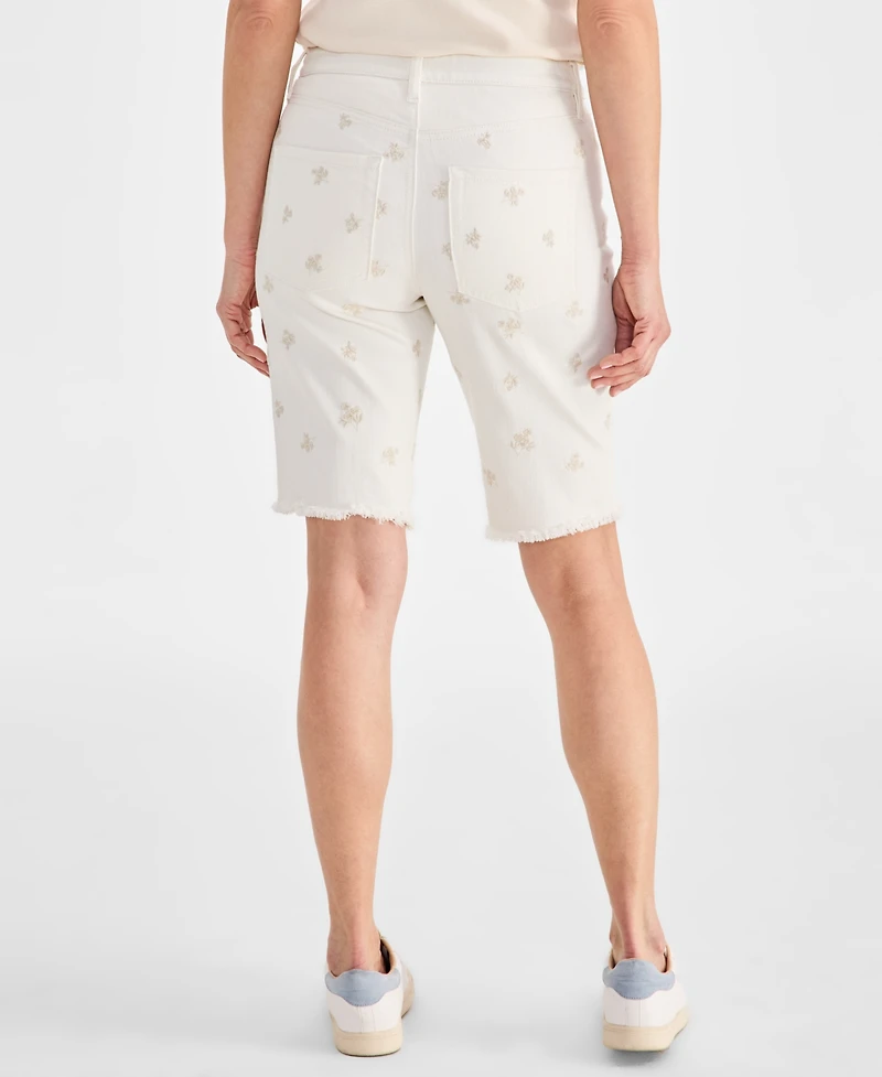 Style & Co Petite Raw-Edge Denim Bermuda Shorts, Created for Macy's