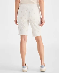 Style & Co Petite Raw-Edge Denim Bermuda Shorts, Created for Macy's