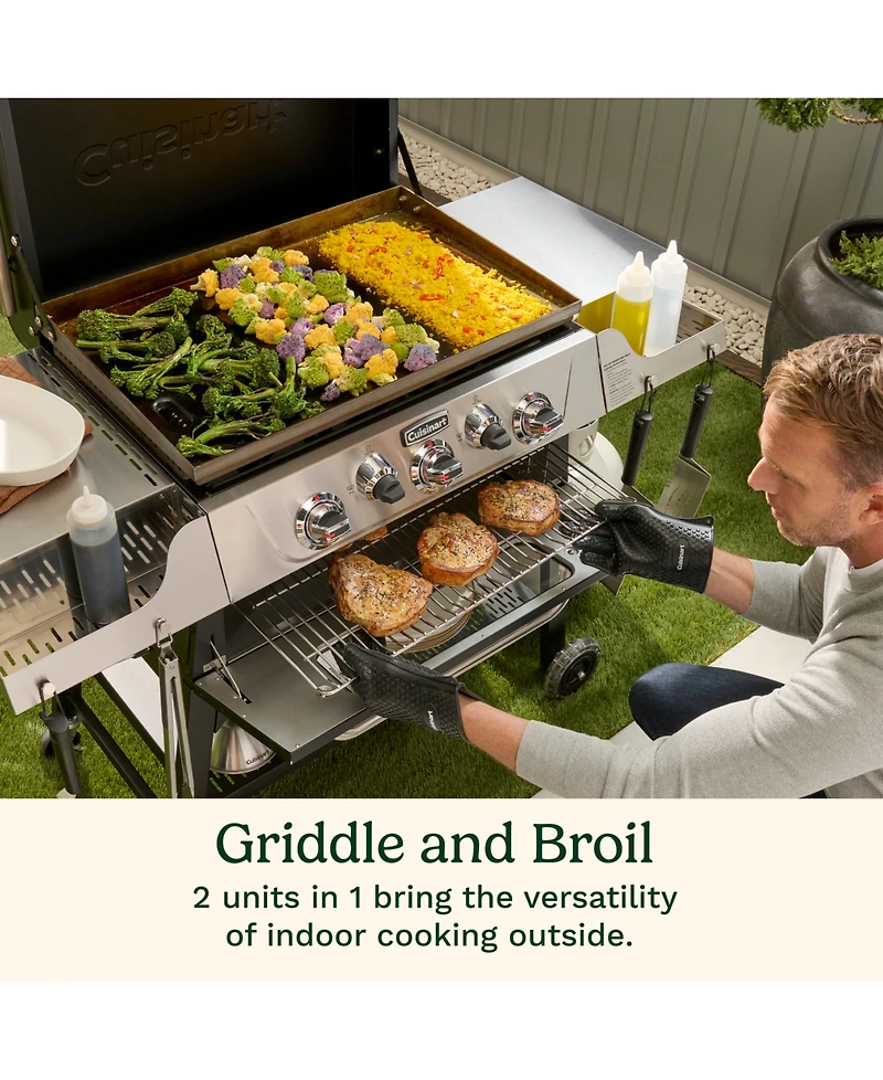 Cuisinart 3-Burner Outdoor Propane Griddler with Broiler