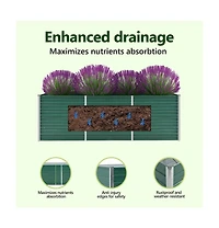 Garden Raised Bed Galvanized Steel 94.5"x31.5"x31.3" Green