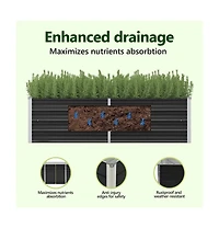 Garden Raised Bed Anthracite 63"x15.7"x17.7" Galvanized Steel