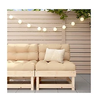 Patio Middle Sofa Solid Wood Pine
