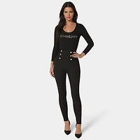 Bebe Women's High Waist Elastic Waistband Knit Legging