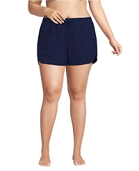 Lands' End Plus 3" Packable Cover-up Swim Shorts