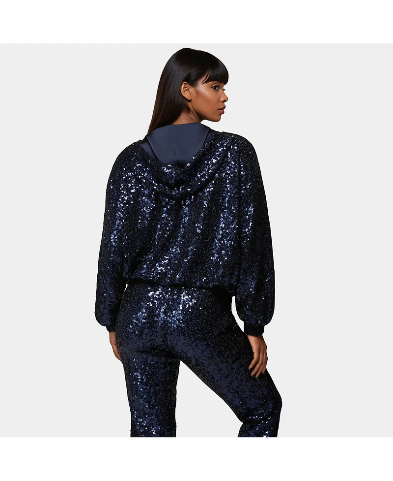 Bebe Women's Bebe X Ciara Sequin Hoodie Jacket