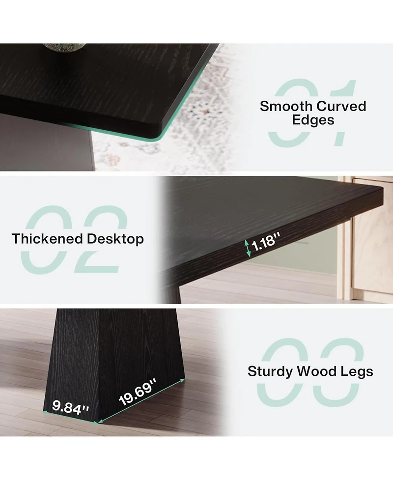 Tribesigns 63-Inch Executive Desk, Large Office Computer Desk with Double Pedestal, Modern Simple Workstations Writing Table
