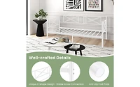 Platform Bed with Heavy-duty Metal Slat Support