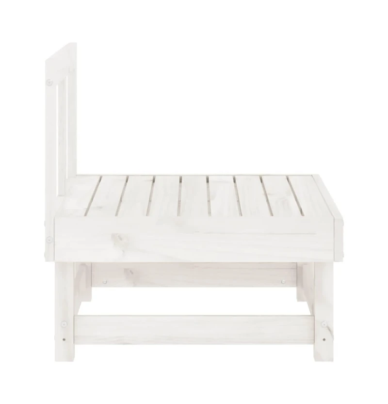 Patio Middle Sofas 2 pcs White Solid Wood Pine
