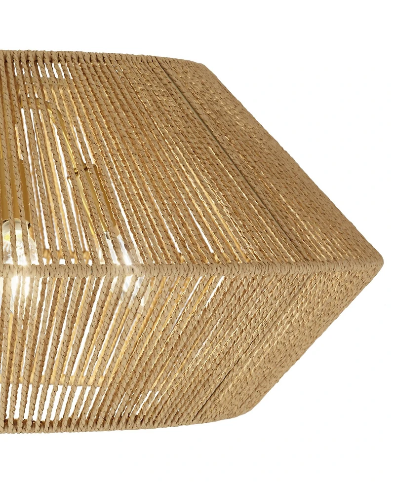Possini Euro Pedro 24" Wide Brass and Rattan 4-Light Ceiling Light - Possini Euro Design