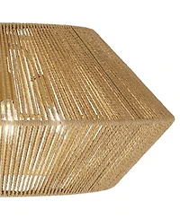 Possini Euro Pedro 24" Wide Brass and Rattan 4-Light Ceiling Light - Possini Euro Design