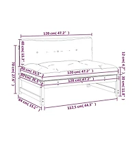 Middle Sofa 47.2"x31.5" Solid Wood Pine