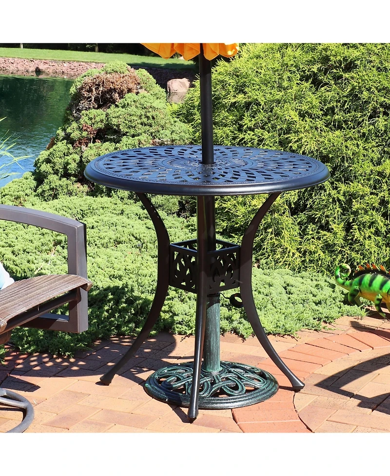Cast Iron Patio Umbrella Base Stand - 17-Inch Diameter