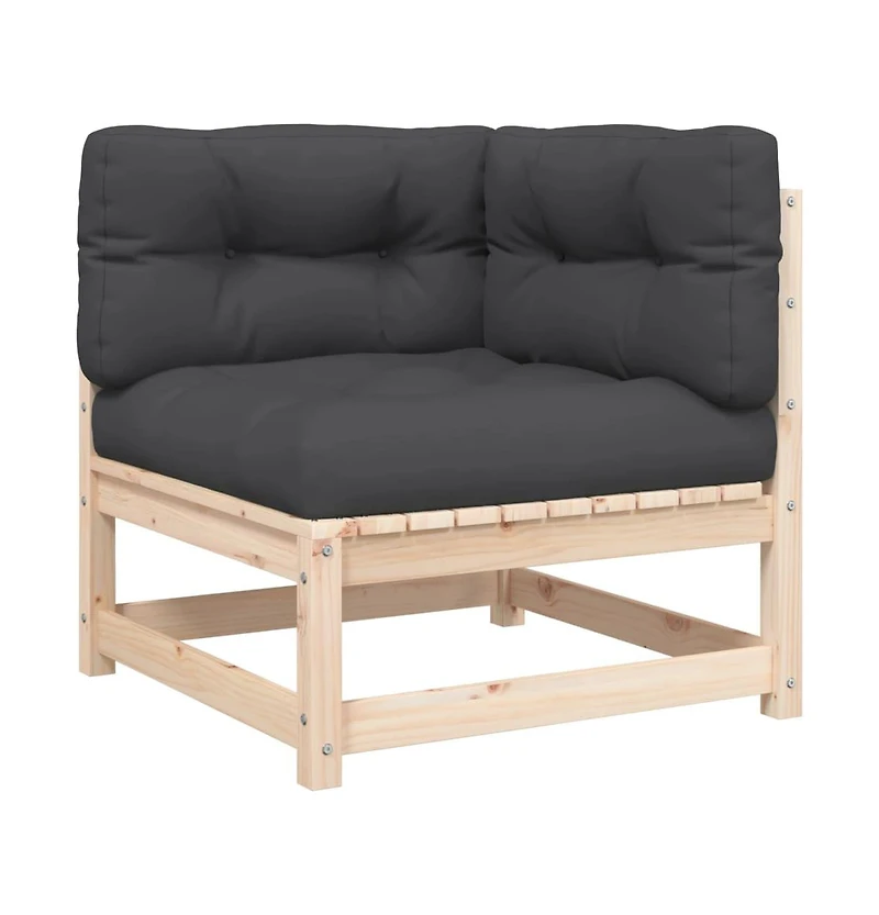 Patio Sofa with Cushions 2-Seater Solid Wood Pine