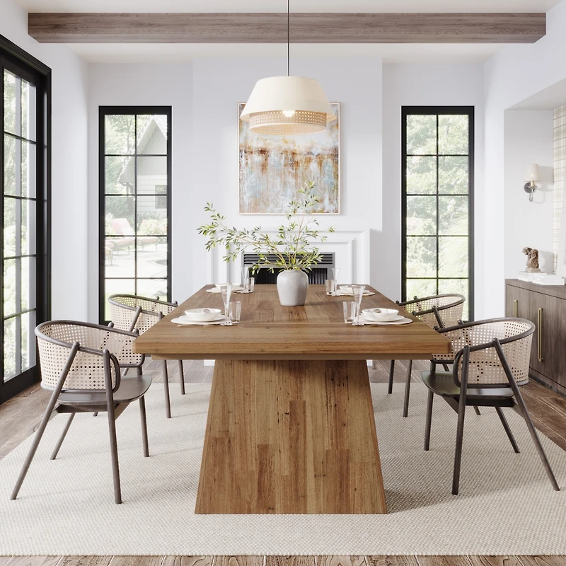 Tribesigns 63-Inch Farmhouse Dining Table, Table for 6 People, Wood Rustic Dinner Rectangular Kitchen