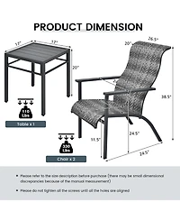 Gymax 3PCS Rattan Bistro Chair Set Patio Furniture Set W/Table
