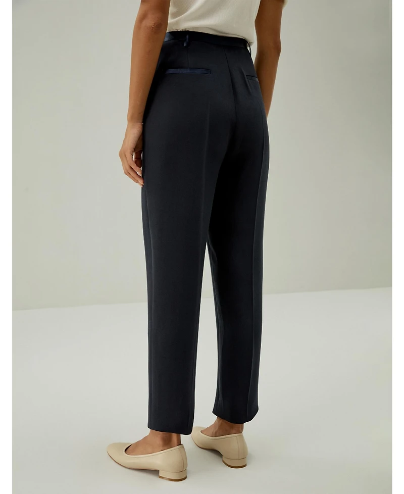 Lilysilk Women's Sophisticated Slim-Fit Adjustable Silk Ankle Pants