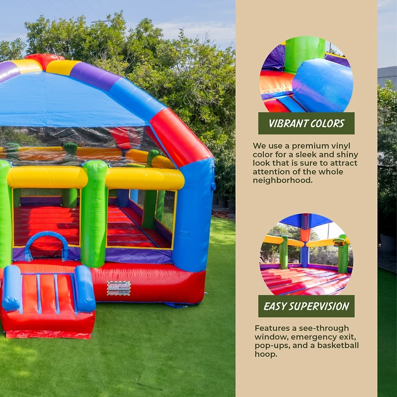 Xjump Grand Party Dome 20' x 20' Commercial Grade Bounce House , Moonwalk Bouncer Jumper for Kids and Adults, Indoor Outdoor, Pvc Vinyl, Birthday Part