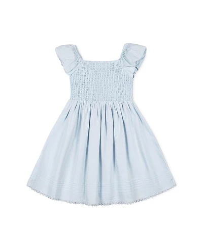 Hope & Henry Big Girls Sateen Cap Sleeve Special Occasion Smocked Flower Dress