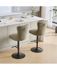 Set of 2 Adjustable Swivel Bar Stools, Modern Chairs for Home,Kitchen, and Pub-The Pop Home