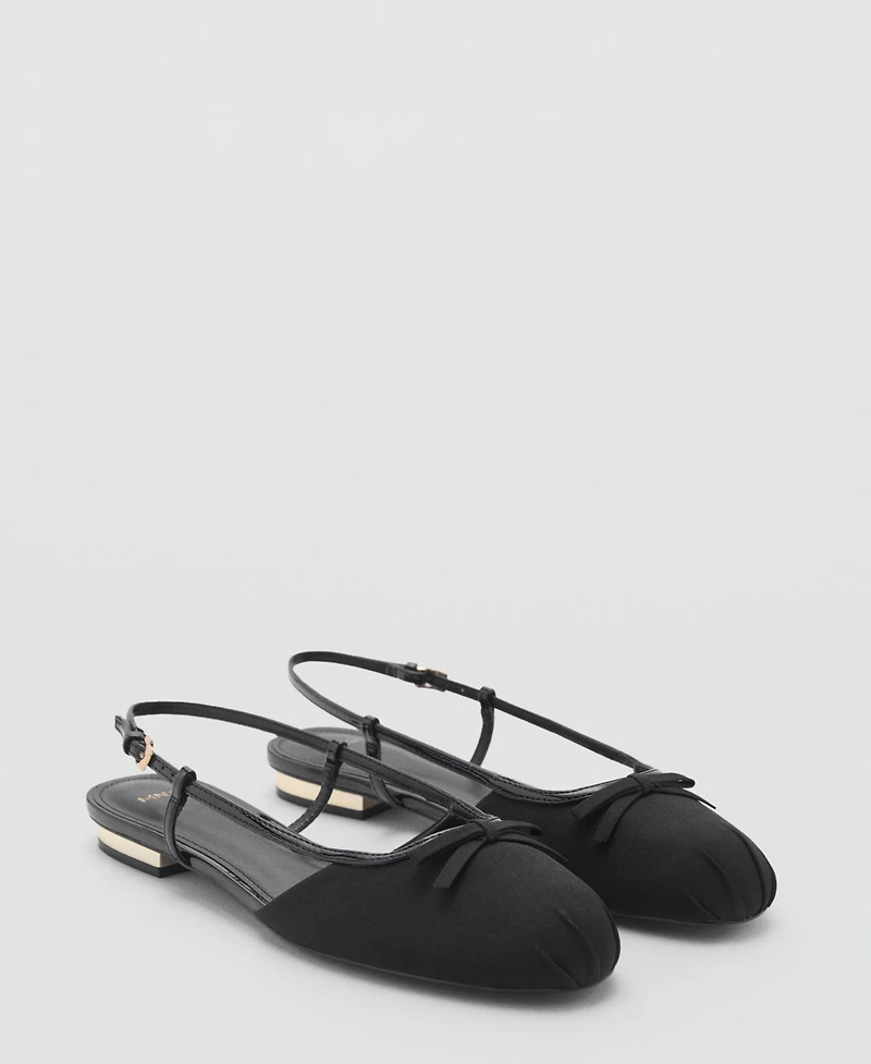 Mango Women's Decorative Bow Tie Detail Ballerina Shoes