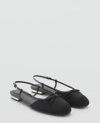 Mango Women's Decorative Bow Tie Detail Ballerina Shoes