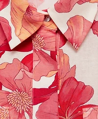 Mango Women's Floral Print Pocket Shirt