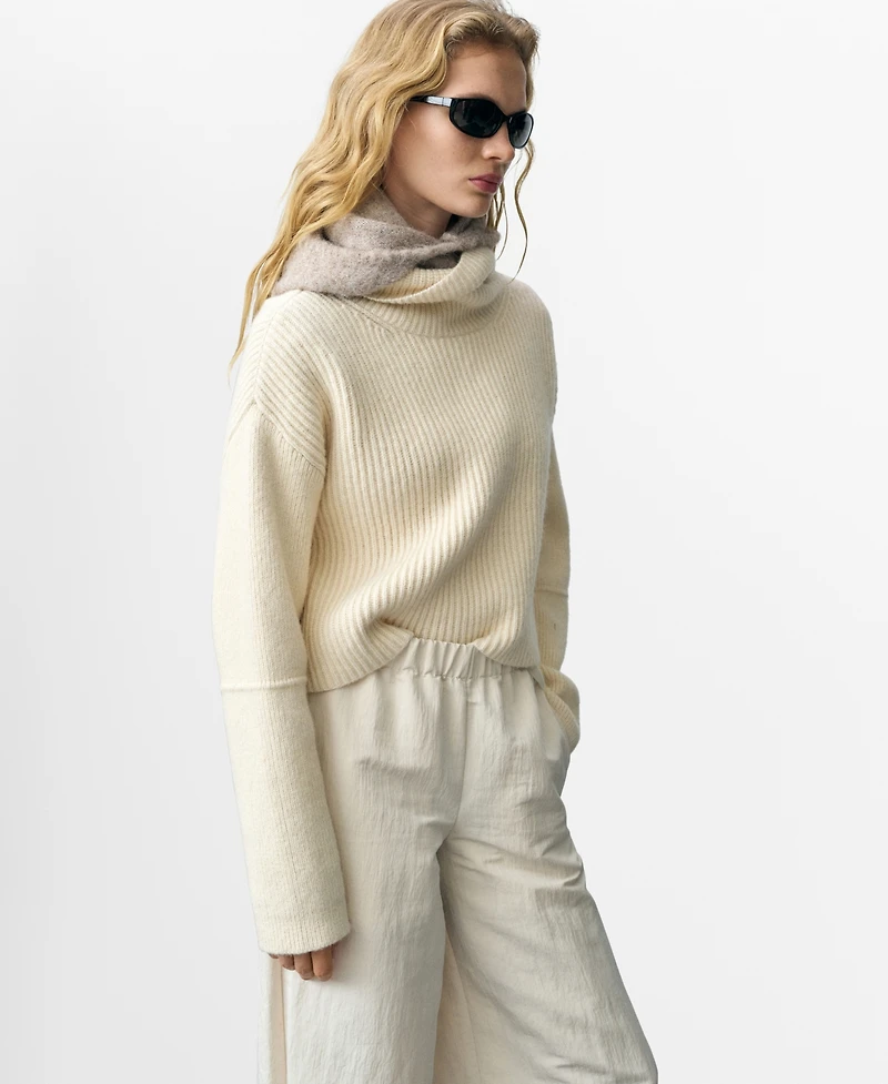 Mango Women's Wool Blend Turtleneck Sweater