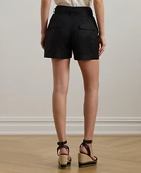 Lauren Ralph Belted Linen Shorts