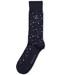 Perry Ellis Portfolio Men's Polka Dot Crew Socks
