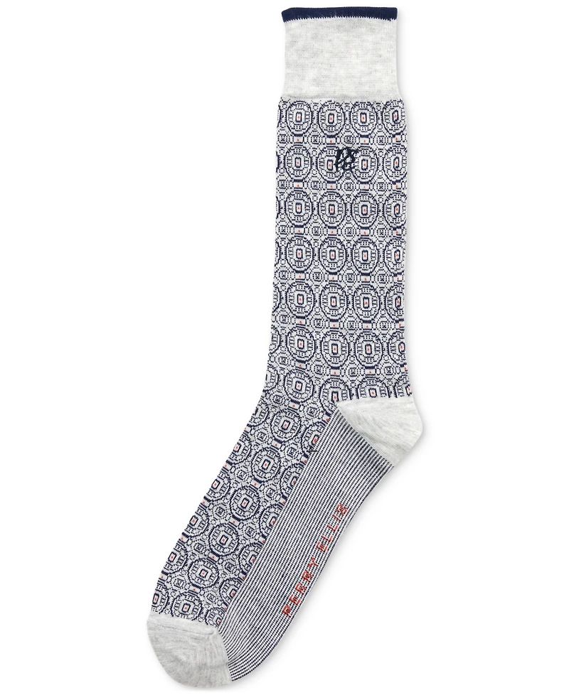 Perry Ellis Portfolio Men's Medallion Crew Socks
