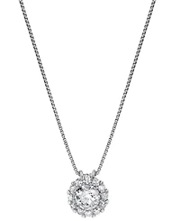 Diamond Halo Pendant Necklace (1/2 ct. t.w.) in 14k White Gold