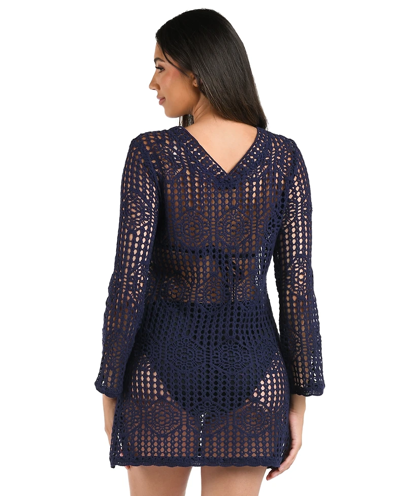La Blanca Women's Waverly Bell-Sleeve Cover-Up Dress