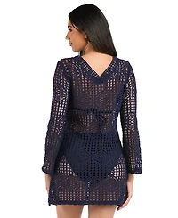 La Blanca Women's Waverly Bell-Sleeve Cover-Up Dress