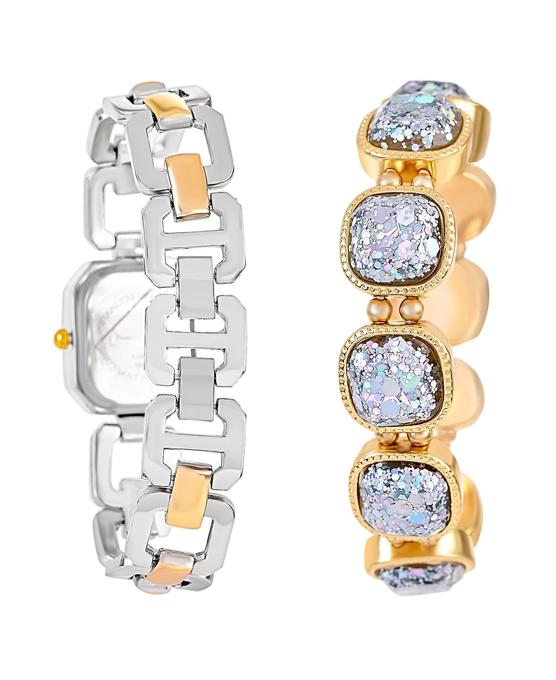 Jessica Carlyle Women's Shiny Two-Tone Metal Alloy Analog Watch, 22mm