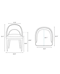Manhattan Comfort Carrington 20.9" Modern Velvet Upholstered Dining Armchair