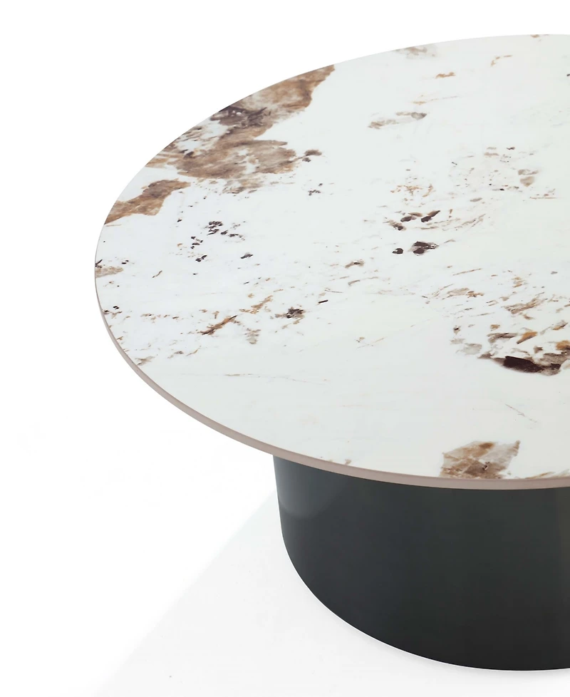 Manhattan Comfort Alondra 31.49" Modern Round Sintered Stone Top Coffee Table