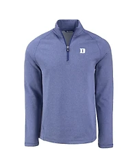 Cutter & Buck Men's Heather Blue Duke Devils Peshastin Eco Fleece Quarter-Zip Top