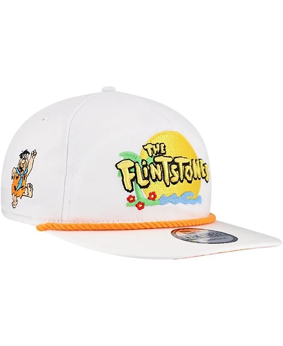 New Era Men's White The Flintstones Golfer Adjustable Hat