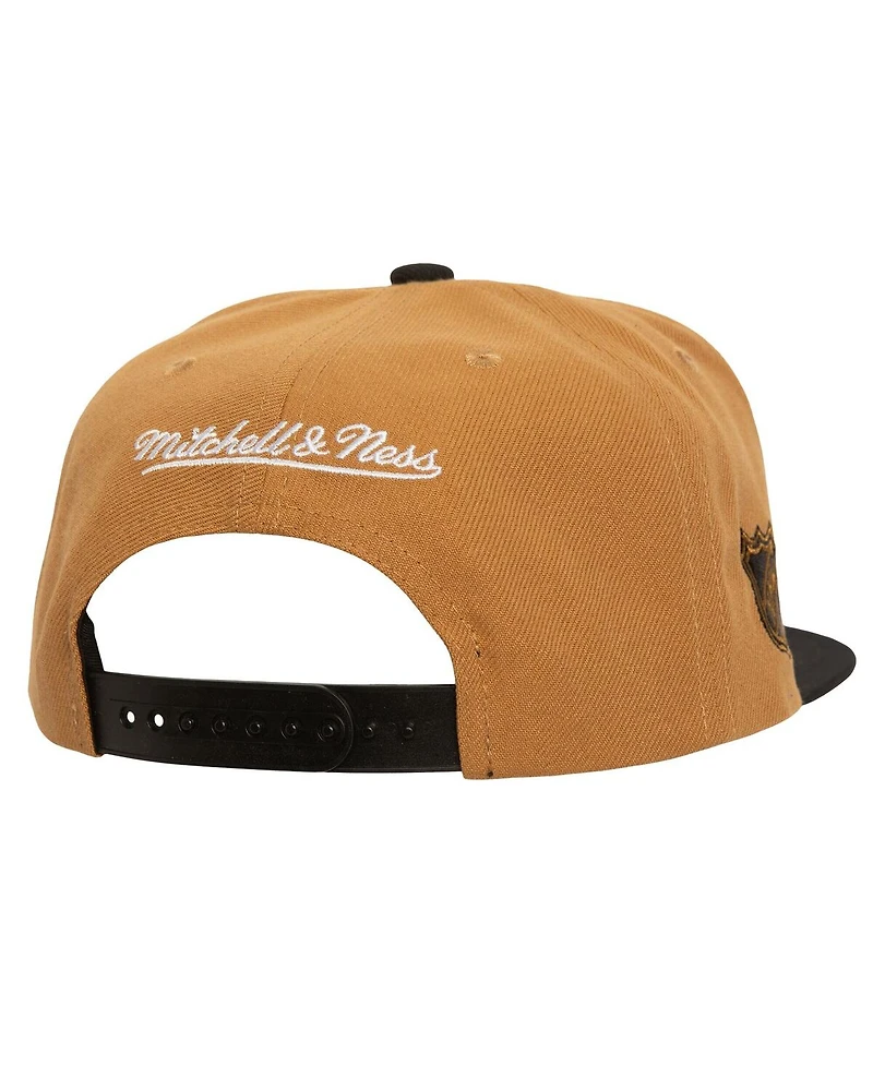 Mitchell & Ness Men's Gold Vegas Golden Knights Soul Triple Up Snapback Hat
