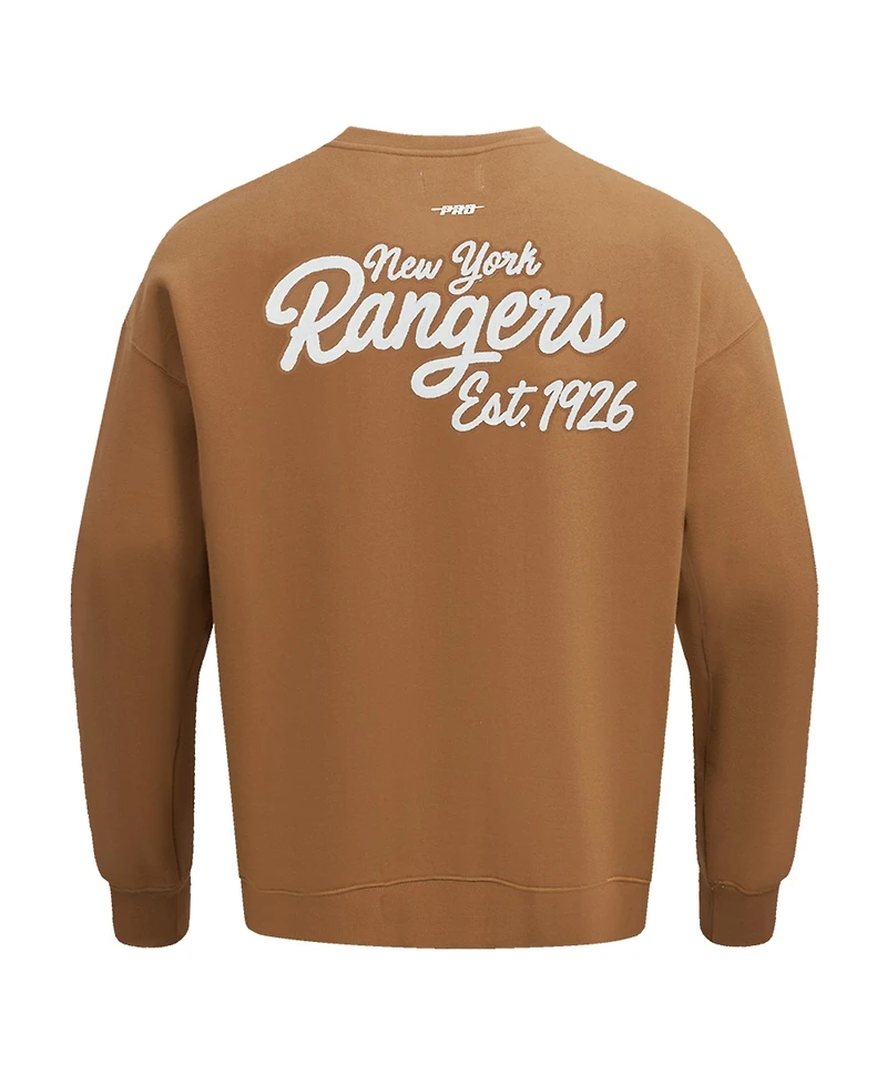 Pro Standard Men's Brown New York Rangers Paint the City Pullover Sweatshirt