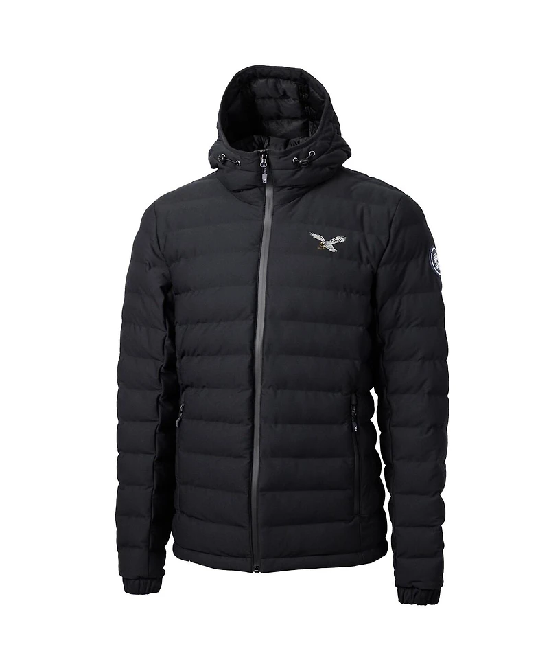 Cutter & Buck Men's Black Philadelphia Eagles Mission Ridge Eco Insulated Puffer Full-Zip Jacket