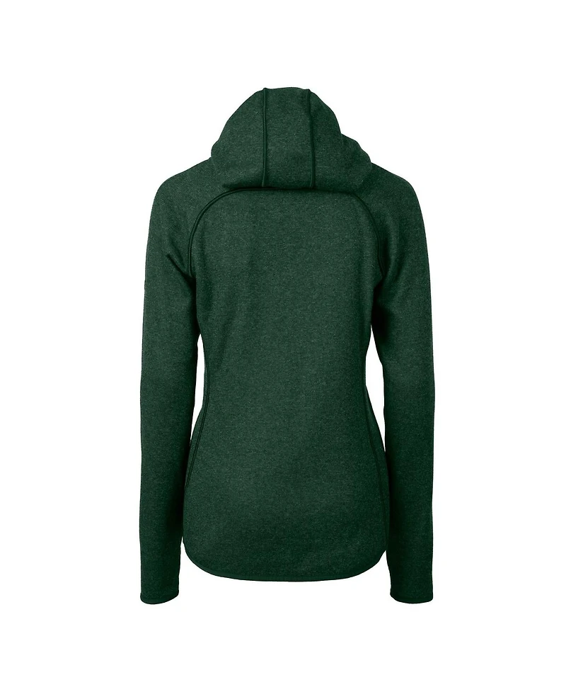 Cutter & Buck Women's Green Philadelphia Eagles Gridiron Classics Logo Mainsail Sweater Knit Full-Zip Hoodie