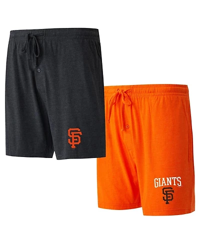 Concepts Sport Men's Black/Orange San Francisco Giants Two Pack Meter Sleep Shorts