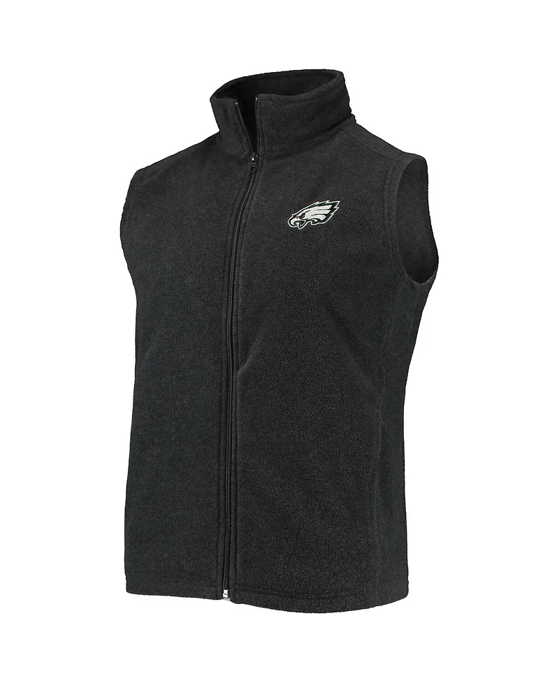 Dunbrooke Men's Heathered Charcoal Philadelphia Eagles Houston Fleece Full-Zip Vest