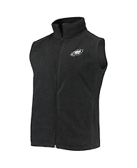 Dunbrooke Men's Heathered Charcoal Philadelphia Eagles Houston Fleece Full-Zip Vest