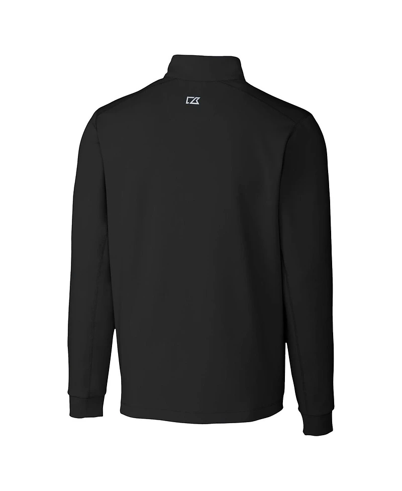 Cutter & Buck Men's Black Detroit Lions Traverse Stretch Quarter-Zip Top