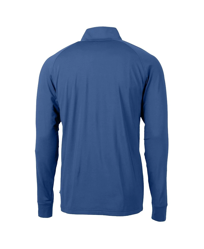 Cutter & Buck Men's Royal Duke Blue Devils Adapt Knit Stretch Raglan DryTec Quarter-Zip Top
