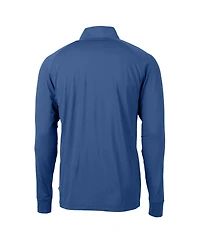 Cutter & Buck Men's Royal Duke Blue Devils Adapt Knit Stretch Raglan DryTec Quarter-Zip Top