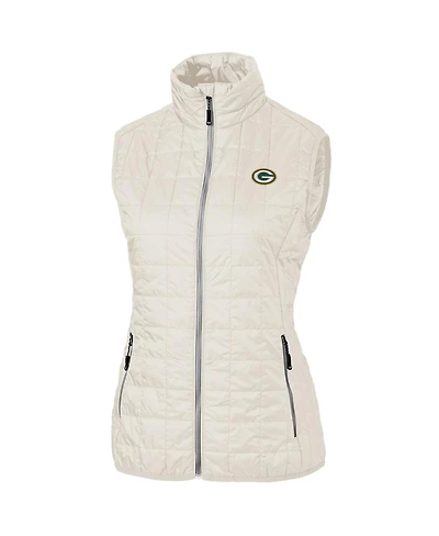 Cutter & Buck Women's Cream Green Bay Packers Rainier PrimaLoft Full-Zip Vest