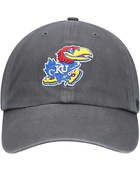 '47 Brand Men's Charcoal Kansas Jayhawks Vintage Clean Up Adjustable Hat